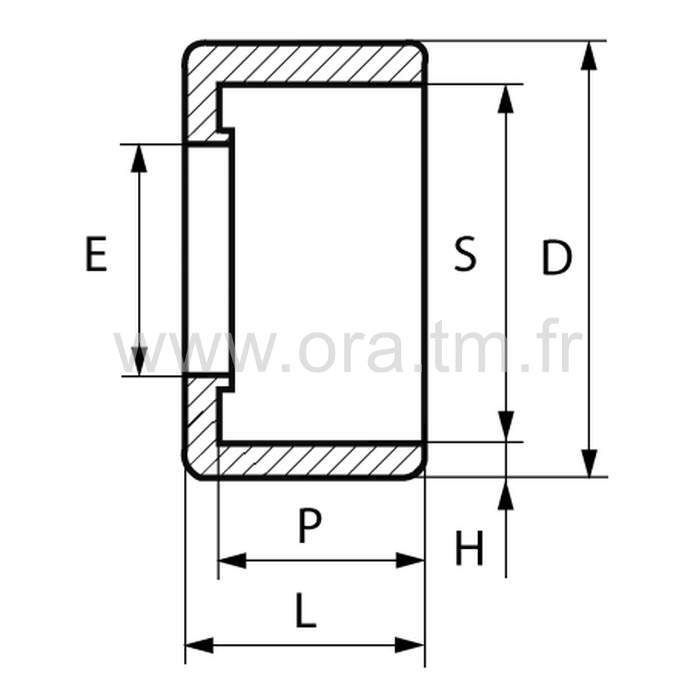 ETH - EMBOUT DE TRAVERSE - TUBE CYLINDRIQUE